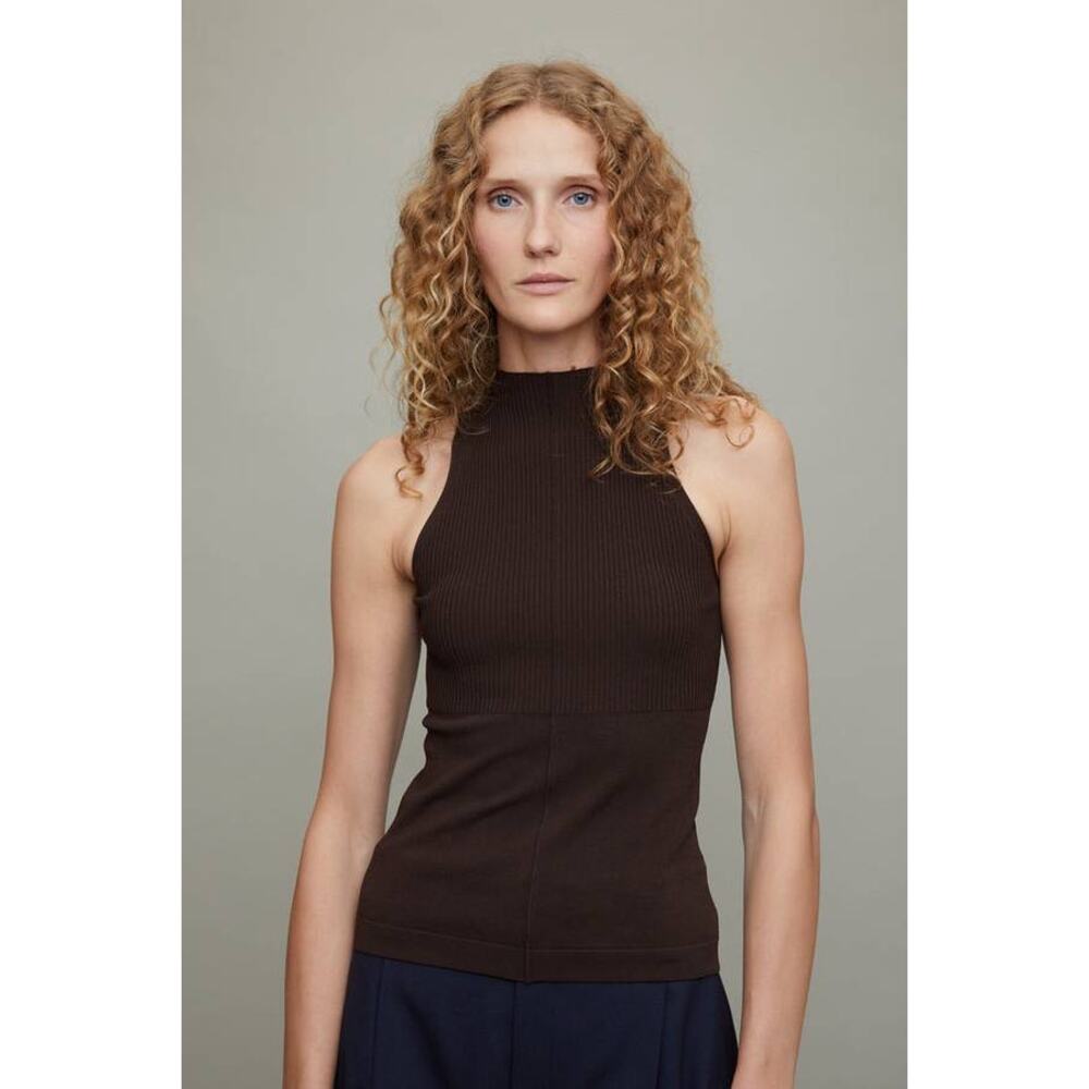 Maria McManus Mock Halter Neck Top in Chocolate XS